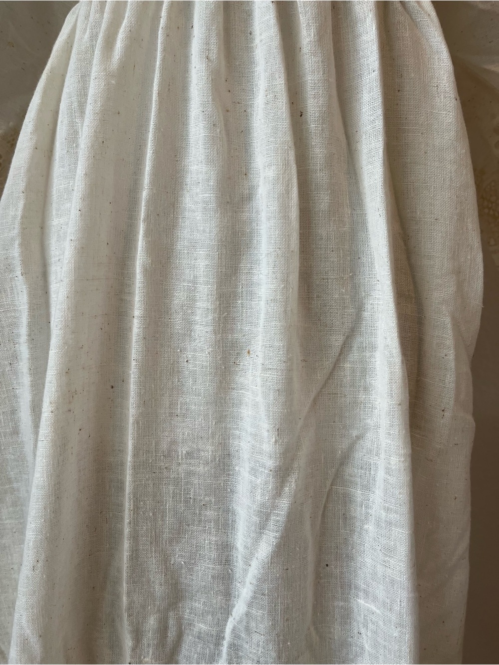 Vintage 70s Kaftan Dress Eyelet Cotton Blend Size L Gauzy Goddess Prairie USA - Picture 8 of 10